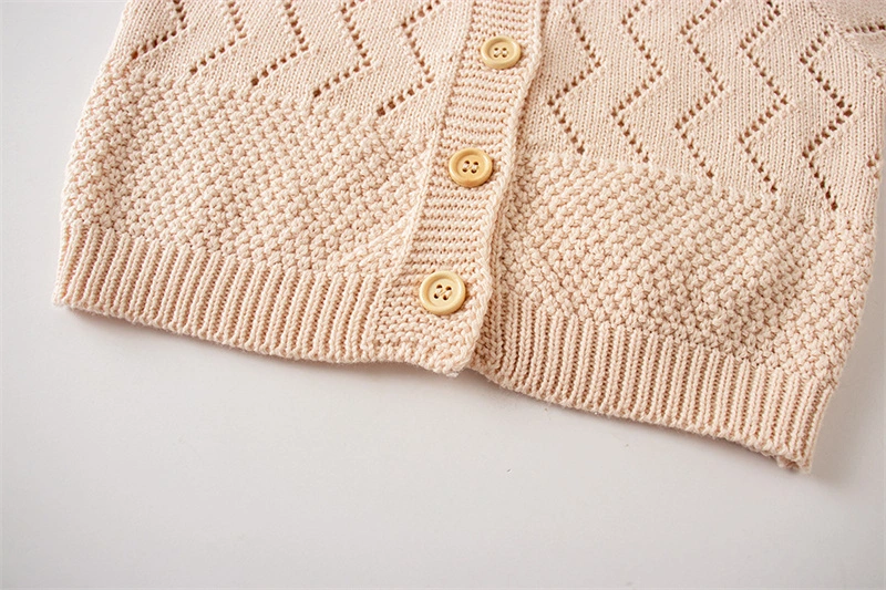 Spring and Summer Thin Hollow Jacket Shawl Baby Knitted Cardigan Sweater Girls