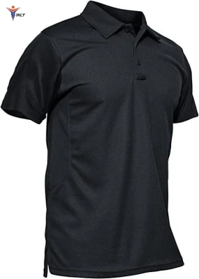 Polo para hombre Camisetas tácticas de rendimiento de manga corta de secado rápido Camiseta de golf de piqué Jersey simple Polo abrigado