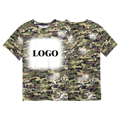 La mens cuello redondo Camiseta Camuflaje Impresión 3D Las transferencias de calor para T-Shirts sublimación