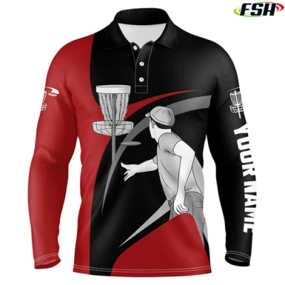 Alta calidad Sublimation impresión personalizada disco Golfer Nombre personalizado hombres Polos