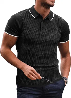 <a href='/polo-de-algodon/'>Polo de algodón</a> para hombre de punto informal Polo de manga corta de corte ajustado Camisas