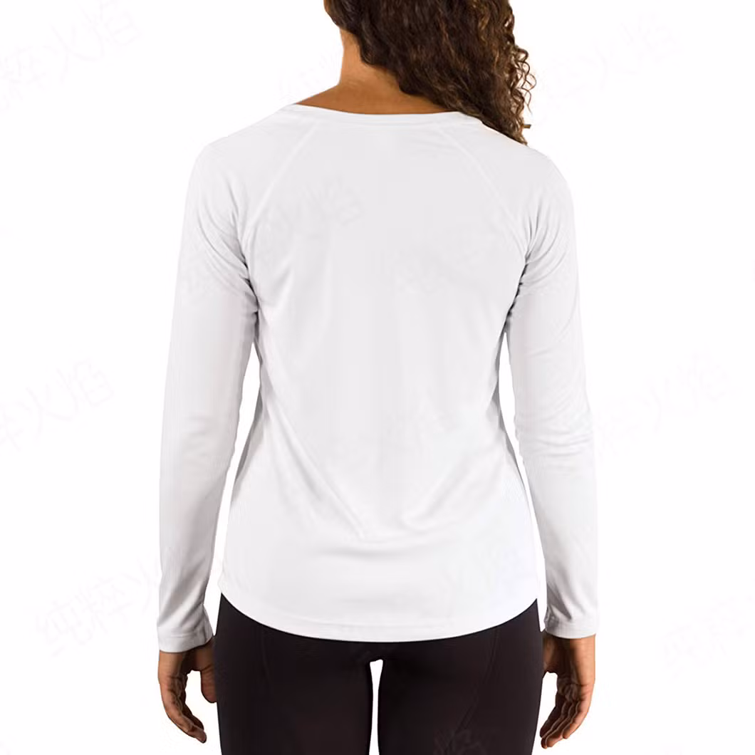 Many Colour Clothing Summer Polyester Quick Dry Body Suits Fitted Top Long Sleeve V Neck Women&prime;s T-Shirts