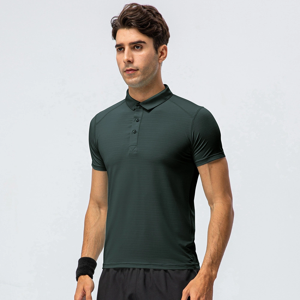 Breathable Casual Men&prime;s Gym Sports Polo Shirt Exercise Workout Fitness Golf T-Shirt