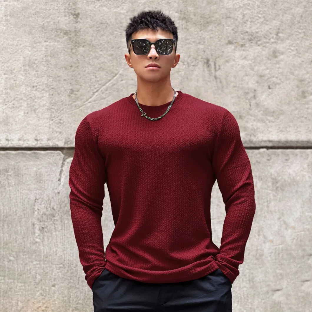 High Quality 95% Polyester Men T-Shirt Street Style Loose Cool T- Shirt Casual Long Sleeve for Men