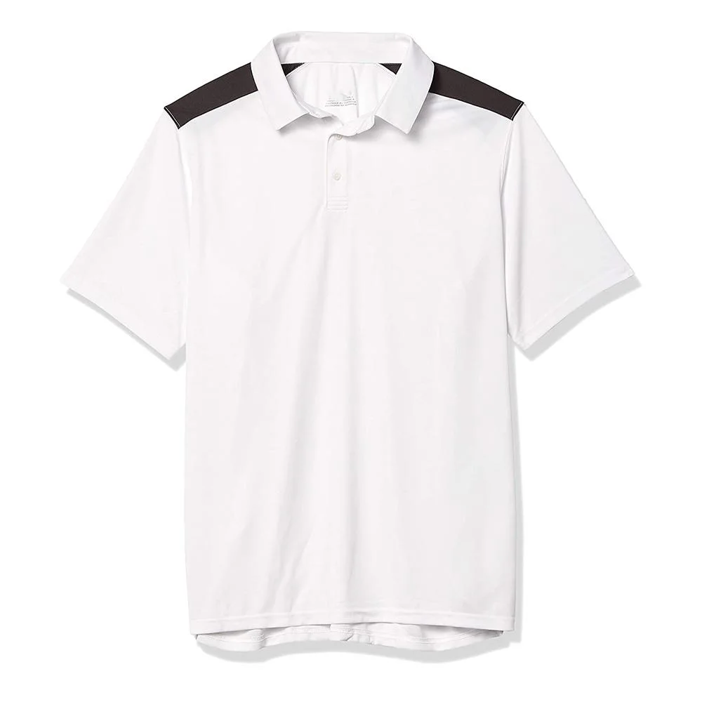 Custom Cotton Spandex Blend Pique Color Block Golf Polo for Men