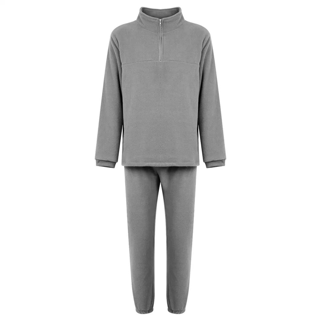 Wholesale Custom Winter Fleece Sweatsuits Quarter Zipper Sweater Set