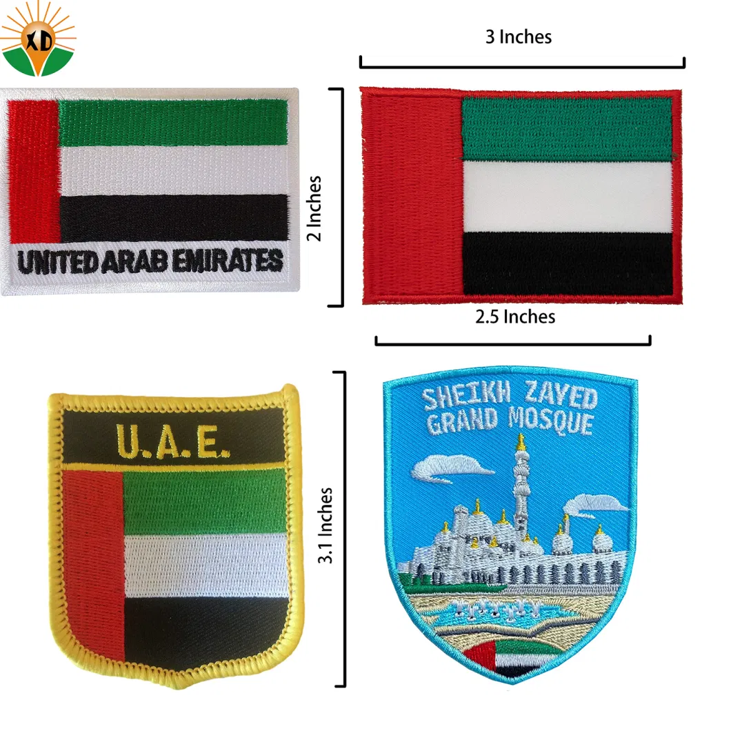 Custom Saudi Arabia Iron-on Backing Embroidery Patch/Badge/Emblem Customized Design Souvenir Gift Embroidered Wholesale Patch