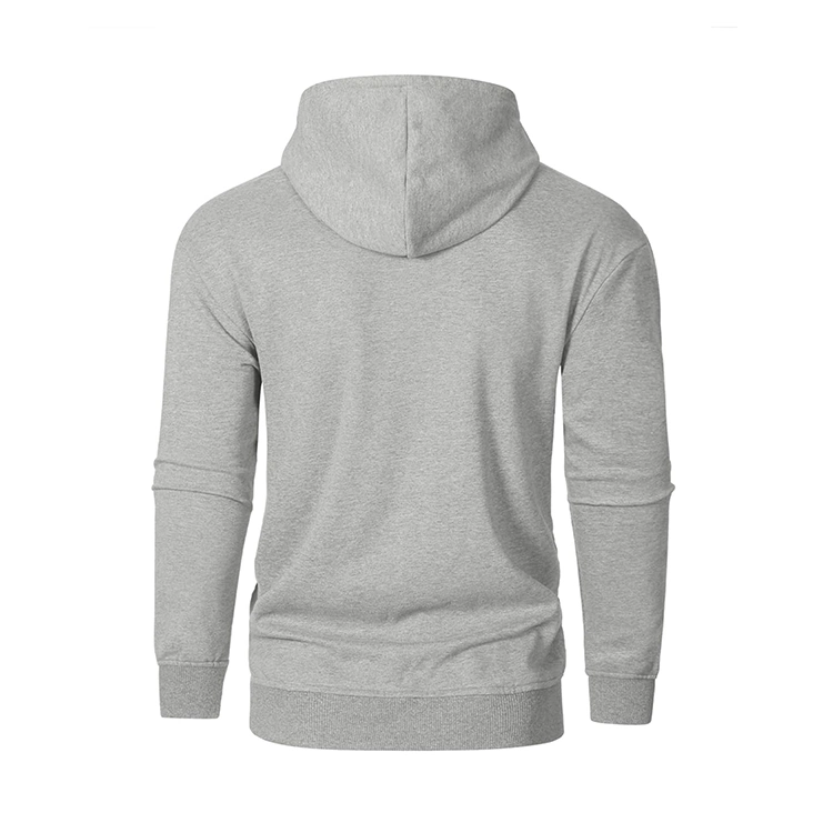 Custom Snap Button Collar Drawstring Cotton Hoodie High Quality Workout Lightweight Knit Plain Men&prime;s Hoodies &amp; Sweatshirts