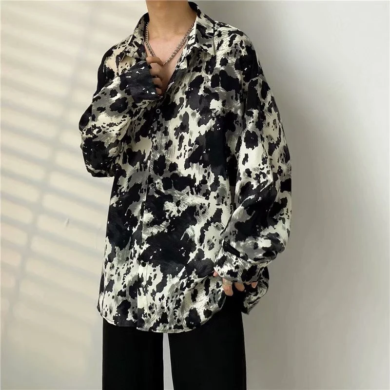 2023 New Arrival 100 Polyester Printed Cheap Classic Long Sleeve Men Custom Logo Shir