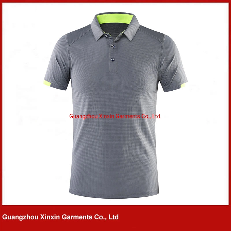 Customized Pure Cotton Pique Quickly Dry Fit Men Recycled Plain Golf Short Sleeves Polo Shirt (P494)