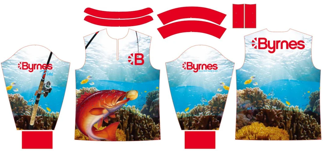 Custom Sublimated Polo Neck Fishing Shirt with Rib-Knit Cuffs