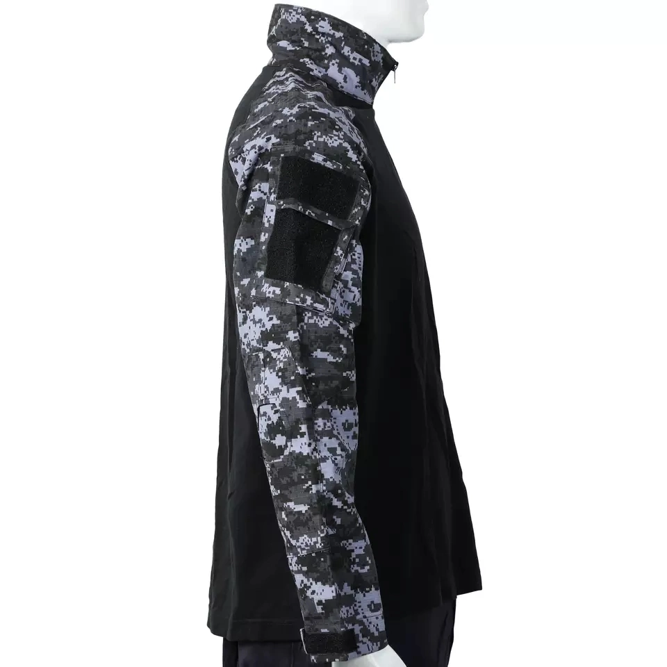 Knitted Rack Cloth Long Sleeve Frog Shirt Black Digital Camo Color Tactical Outdoor Sports