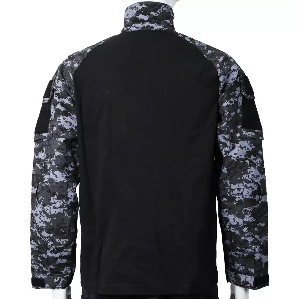 Knitted Rack Cloth Long Sleeve Frog Shirt Black Digital Camo Color Tactical Outdoor Sports