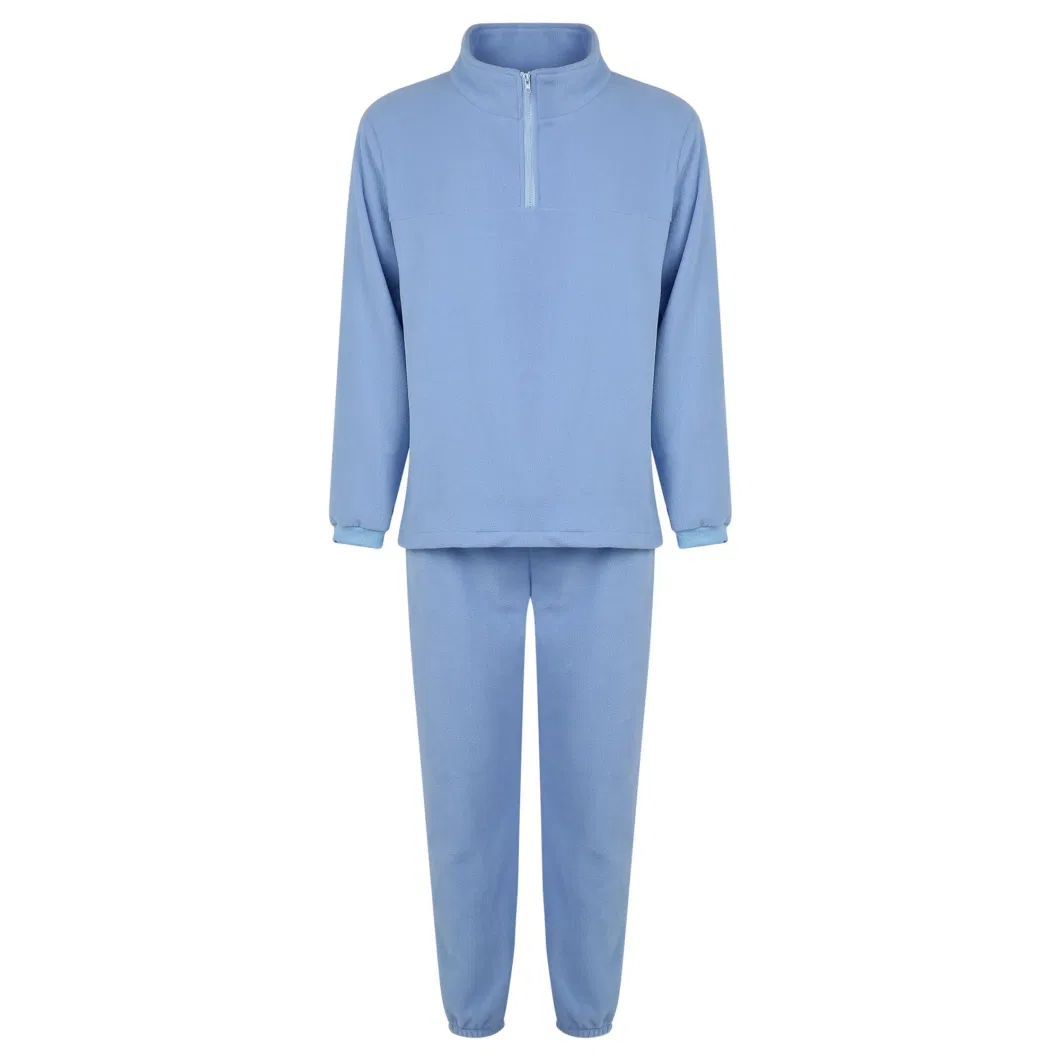 Wholesale Custom Winter Fleece Sweatsuits Quarter Zipper Sweater Set