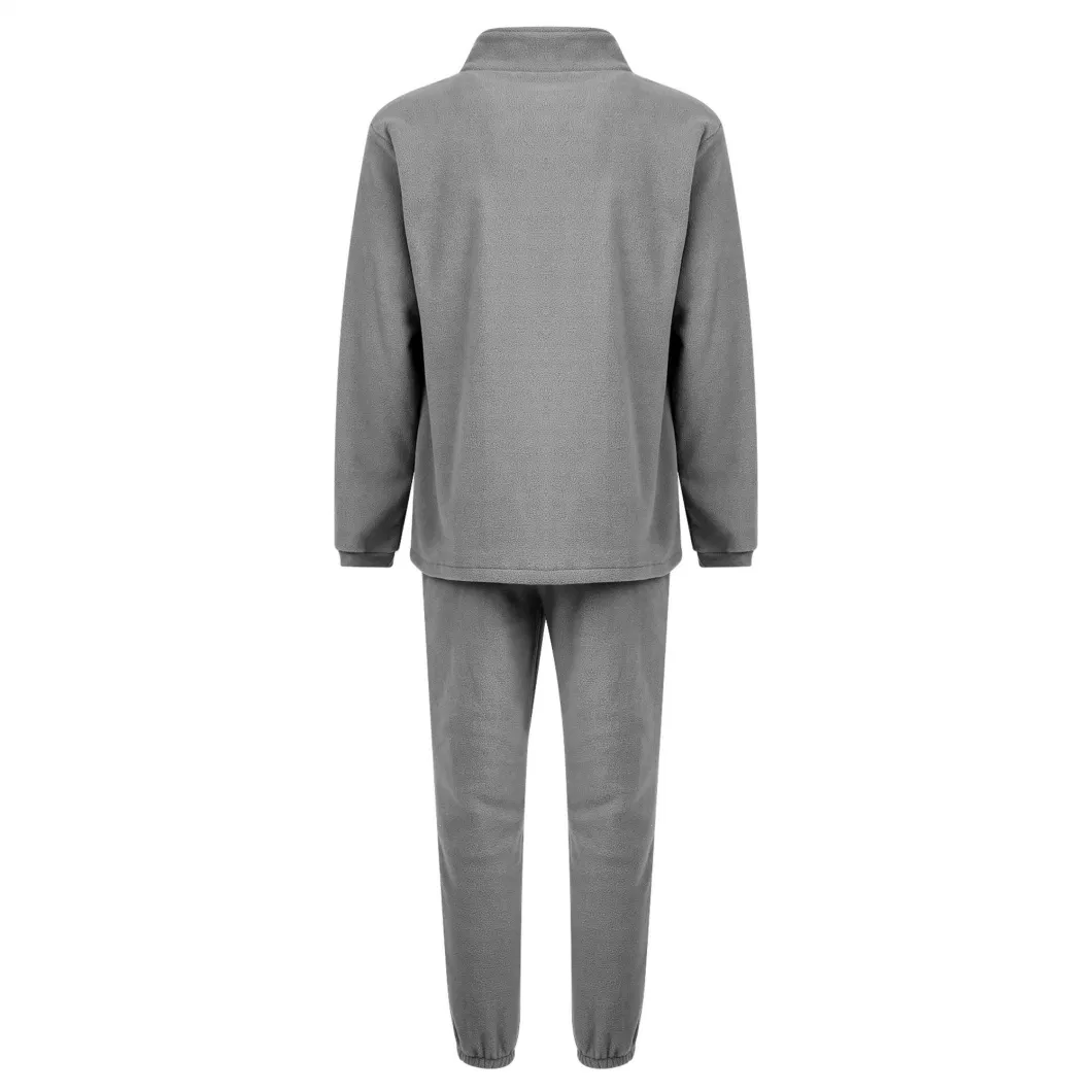 Wholesale Custom Winter Fleece Sweatsuits Quarter Zipper Sweater Set