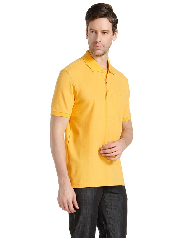 Design Adult Cotton Pique Yellow Polo Shirt