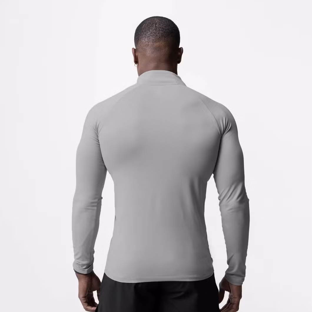Men&prime;s Performance Active Sports Shirts Quarter Zip Long Sleevbodybuilding Running Tops Outdoor Shirt Winter Fleece Lined Thermal Pullover