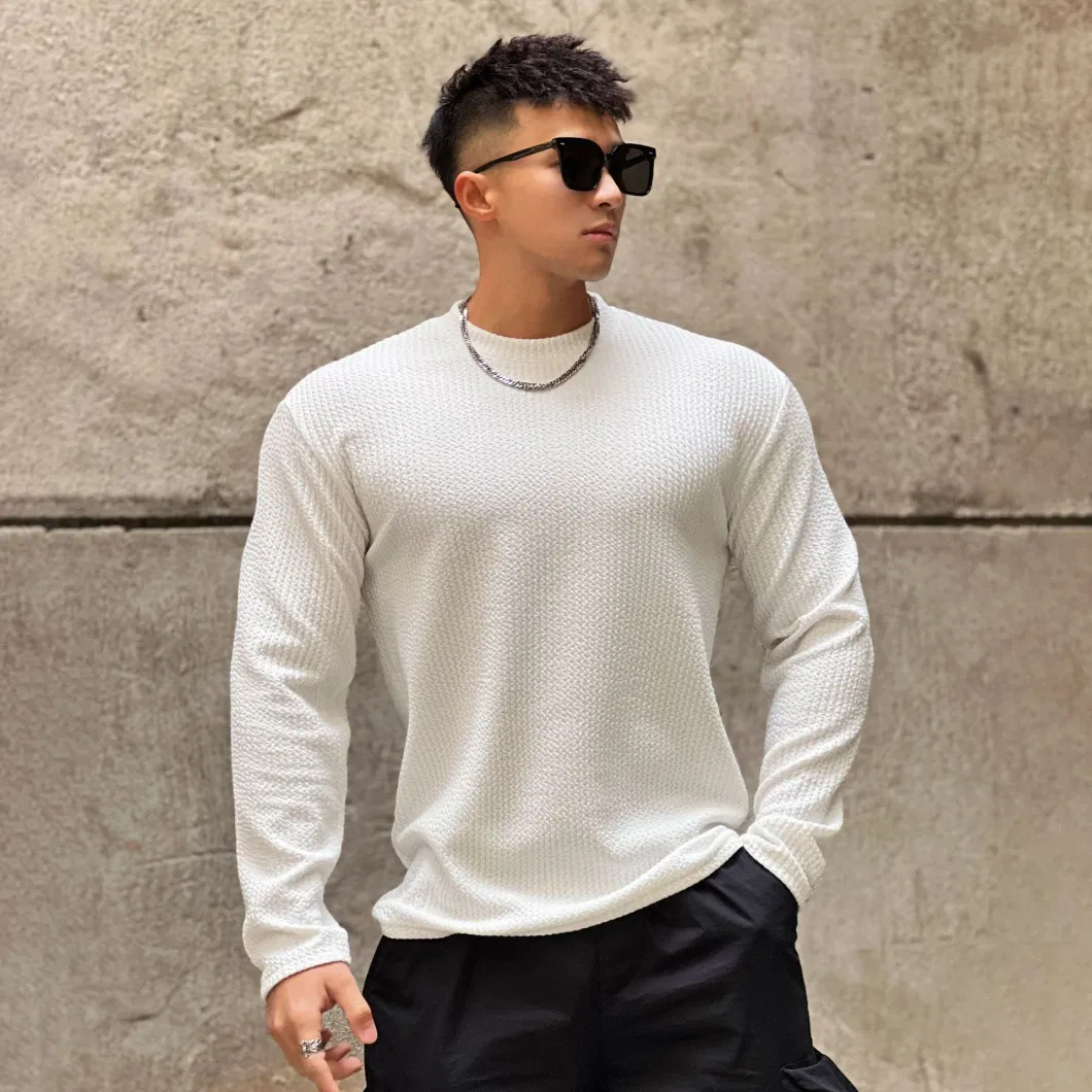 High Quality 95% Polyester Men T-Shirt Street Style Loose Cool T- Shirt Casual Long Sleeve for Men