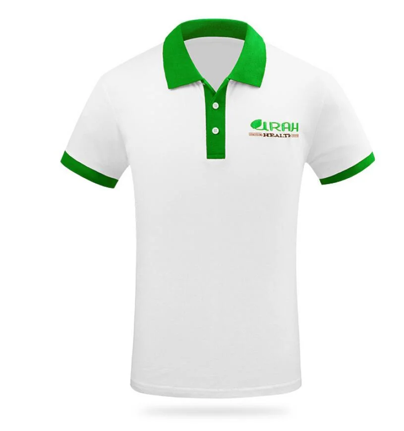 Custom Printed Embrodiery Green Short Sleeve Men&prime;s Cotton Polyester Polo Shirt