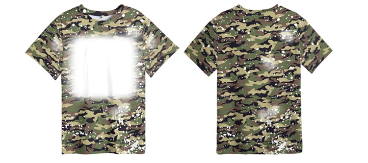 Mens Round Neck Camouflage T Shirt 3D Print Heat Transfers for T-Shirts Sublimation