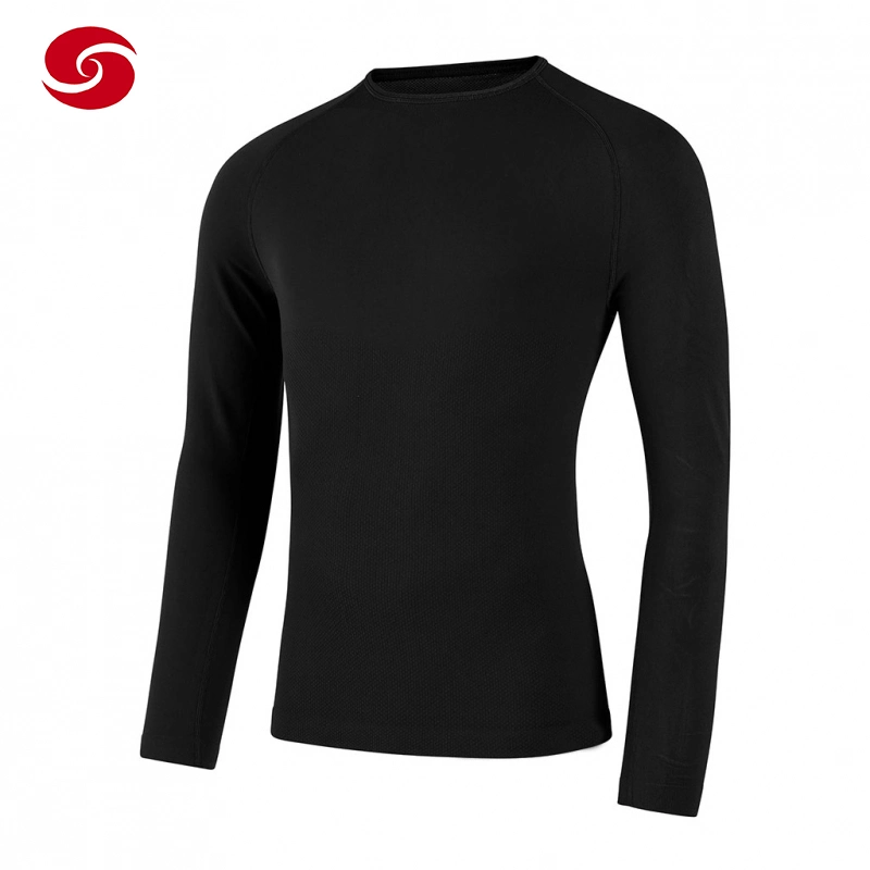 Breathable Army Polyester Black Long Sleeve Shirt