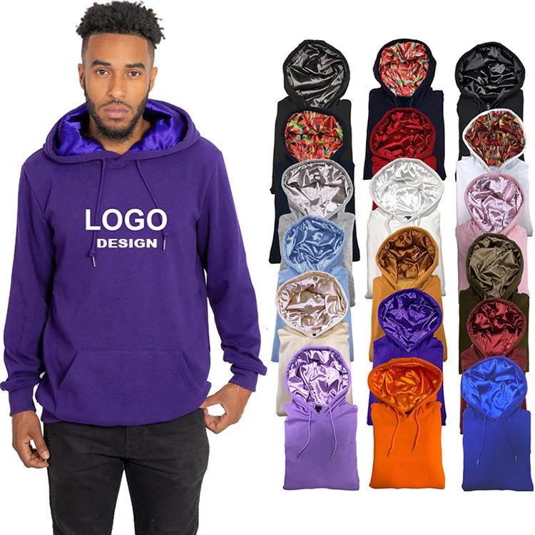 Cheap Price Wholesale Organic Cotton Knit Unisex Custom Logo Printing Oversized Sweatshirt Custom Satin Lined Mens Womens Hoodies