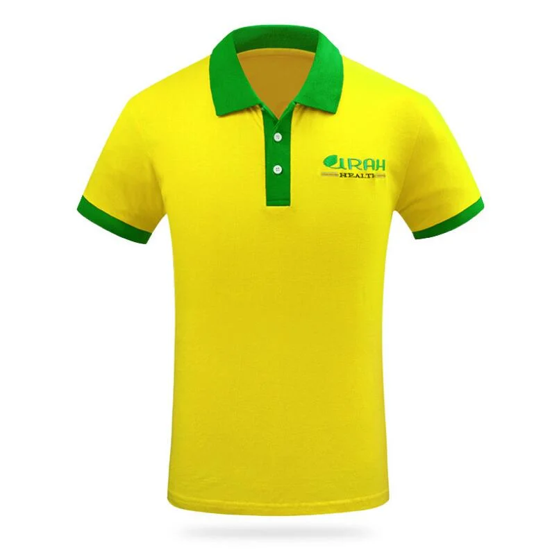 Custom Printed Embrodiery Green Short Sleeve Men&prime;s Cotton Polyester Polo Shirt