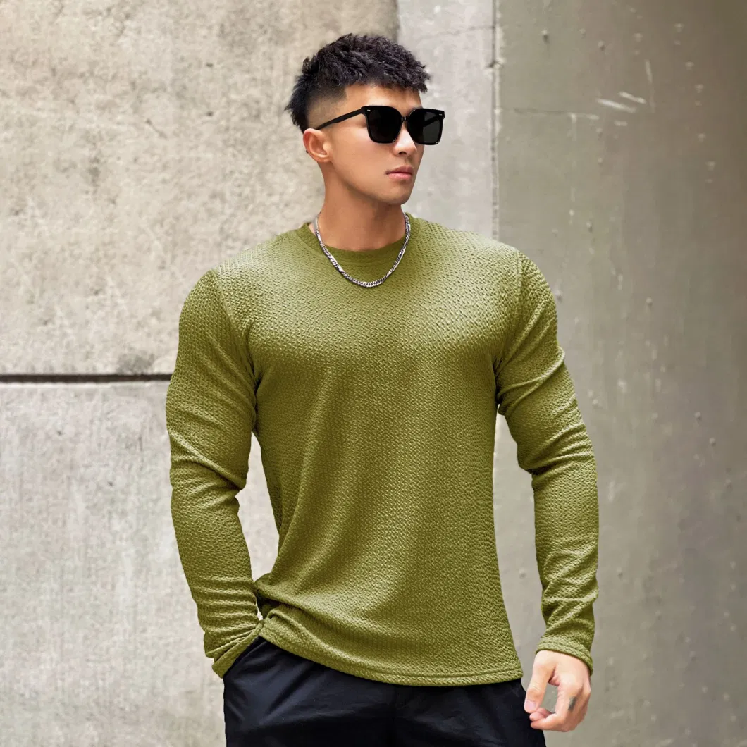 High Quality 95% Polyester Men T-Shirt Street Style Loose Cool T- Shirt Casual Long Sleeve for Men