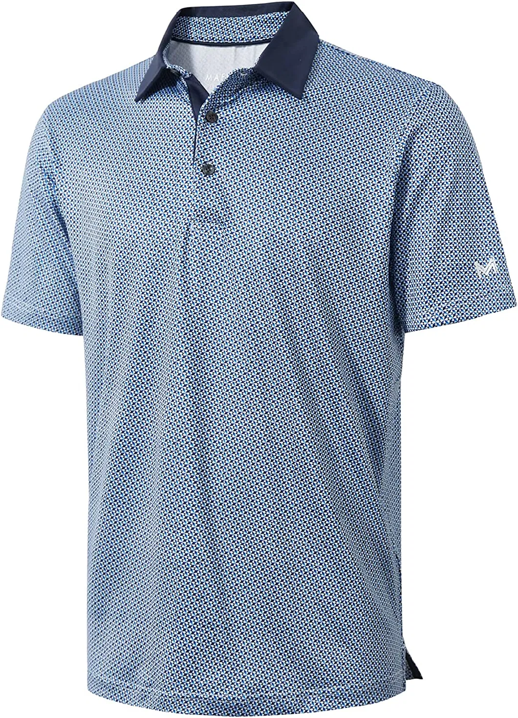 Golf for Men Dry Fit Short Sleeve Print Performance Moisture Wicking Polo Shirt