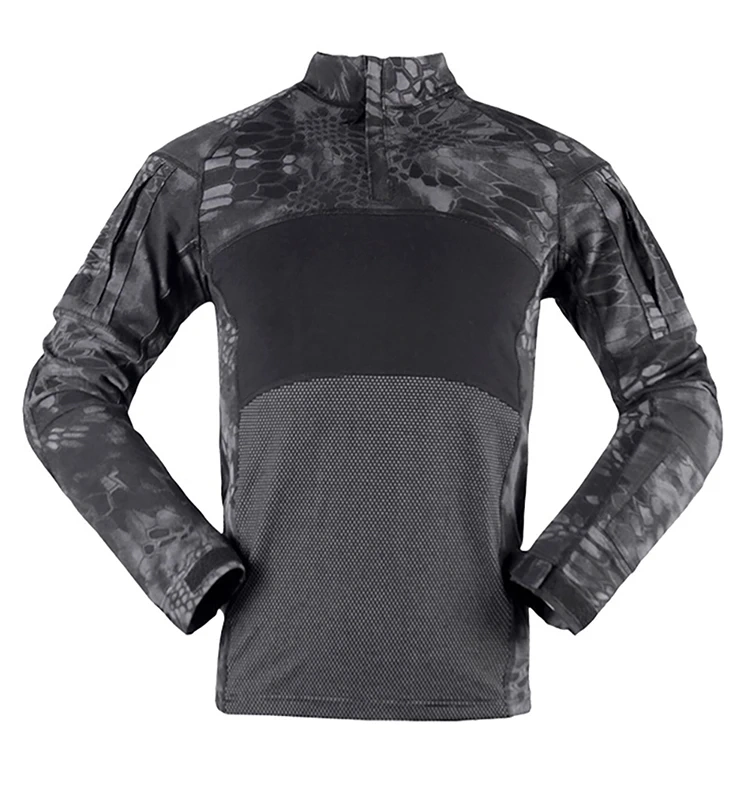 Wholesale Custom Factory Black Hunting Combat Shirt Long Sleeve Dry Fast Tactical Uniform Shirt