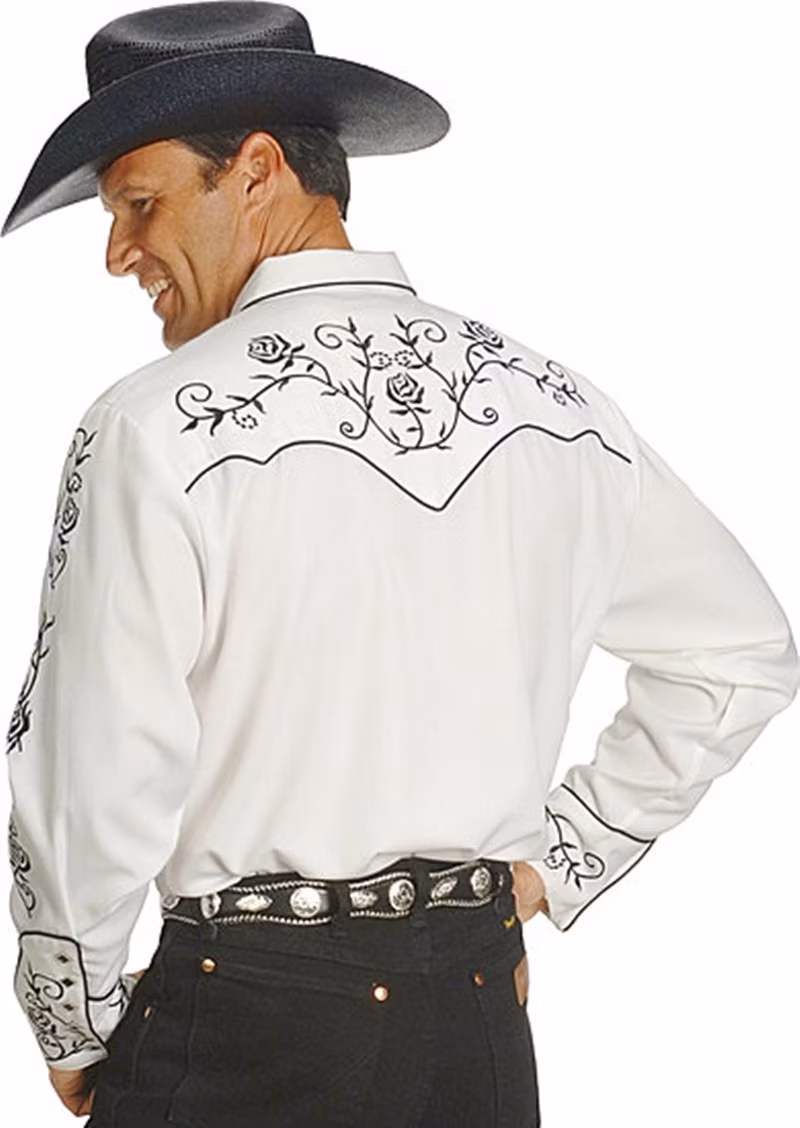 Wholesale Boutique Men&prime; S Embroidered Western Grey Woven Clothing Men&prime; S Woven Shirts Western Men&prime; S Shirts