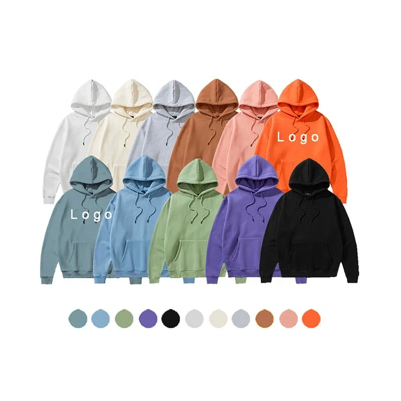 Fashion Plain Thick Pullover Hoodies Custom Logo Printed Embroidered Men Hoodies