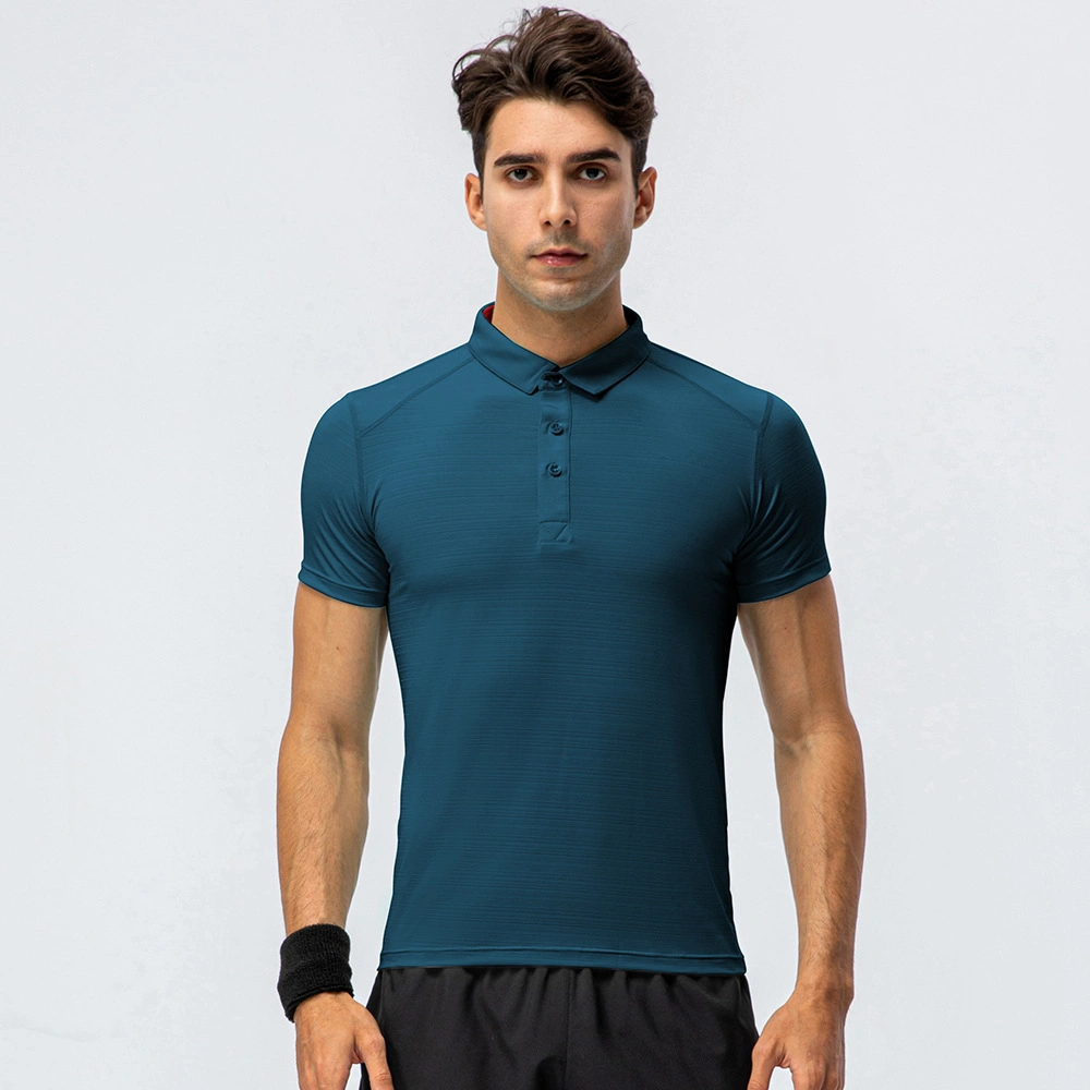 Breathable Casual Men&prime;s Gym Sports Polo Shirt Exercise Workout Fitness Golf T-Shirt