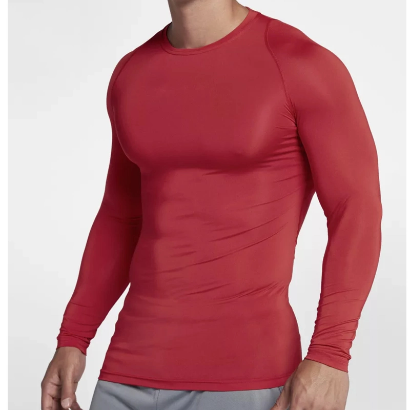 Long Sleeves Gym Top Active Wear Men Black Fitness Running Compression Shirt