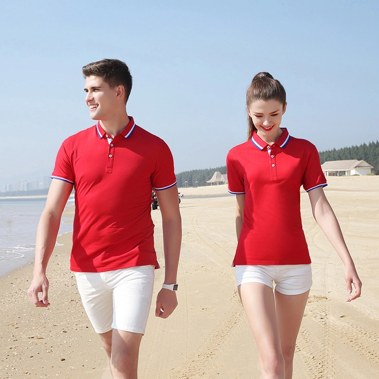 Factory Custom Summer T-Sleeve Embroidery Printing Logo Commercial Advertising Culture Polo Shirt