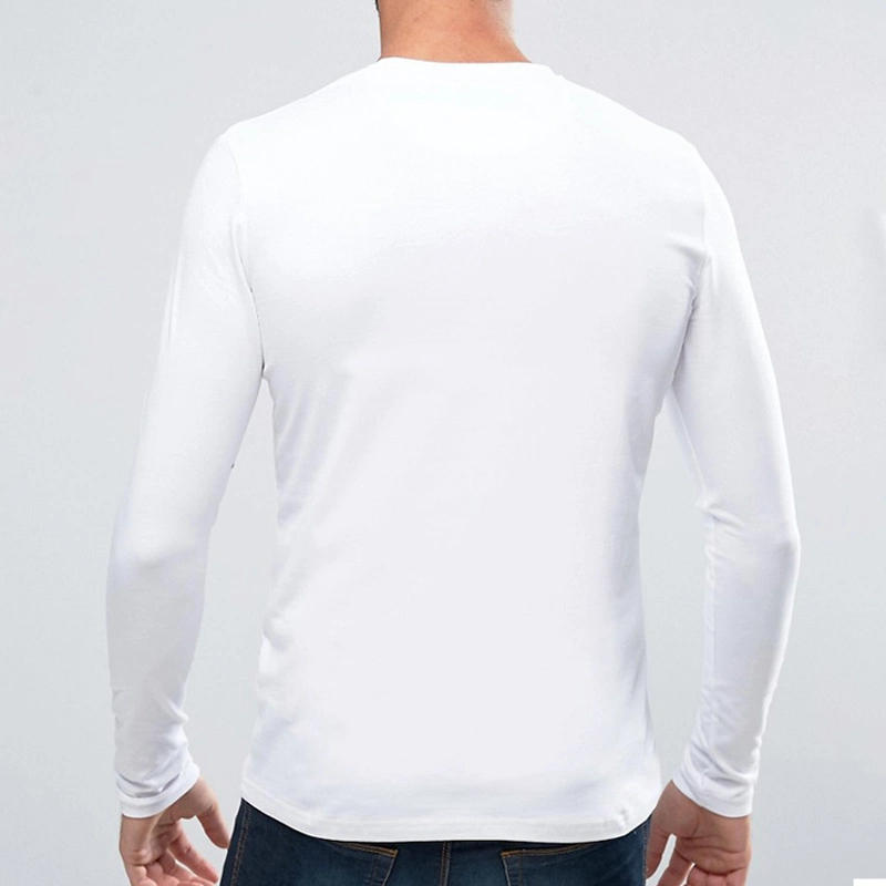 High Quality Heavyweight Cotton T Shirts Exporters Long Sleeve White T Shirt for Men Wholesale Blank T Shirt