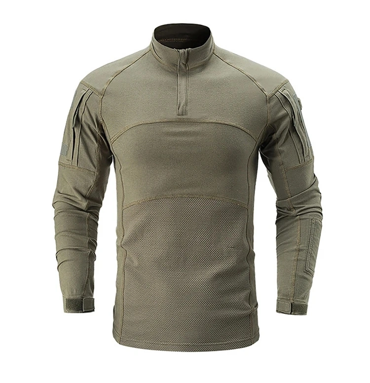 Wholesale Custom Factory Black Hunting Combat Shirt Long Sleeve Dry Fast Tactical Uniform Shirt