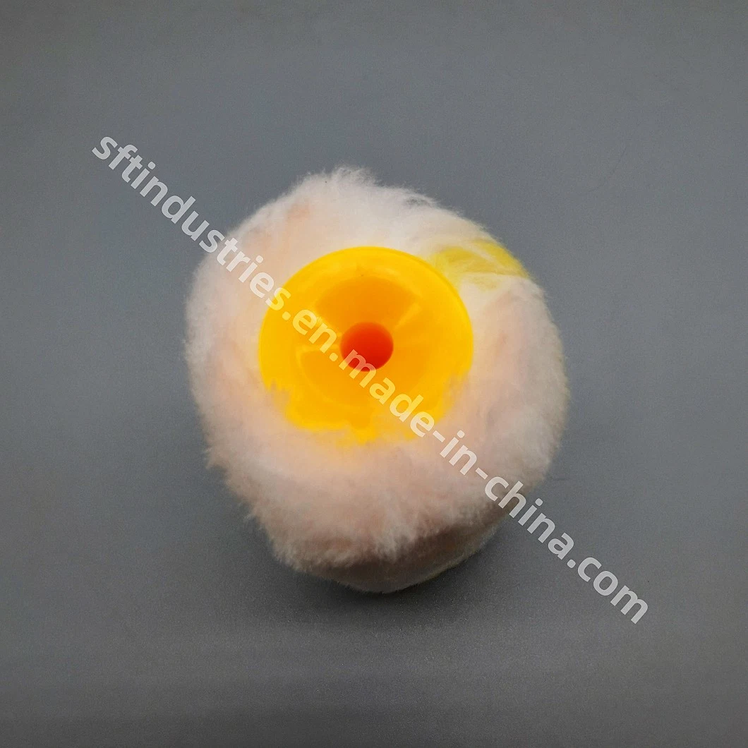 Wool Roller Sleeves White with Yellow Stripe for Epoxy Coating