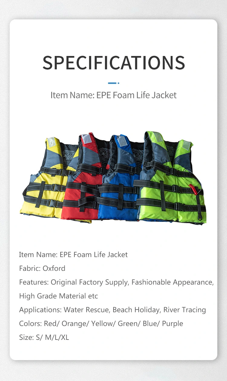 Oxford EPE Foam Big Buoyancy Life Jacket Vest for Water Sports