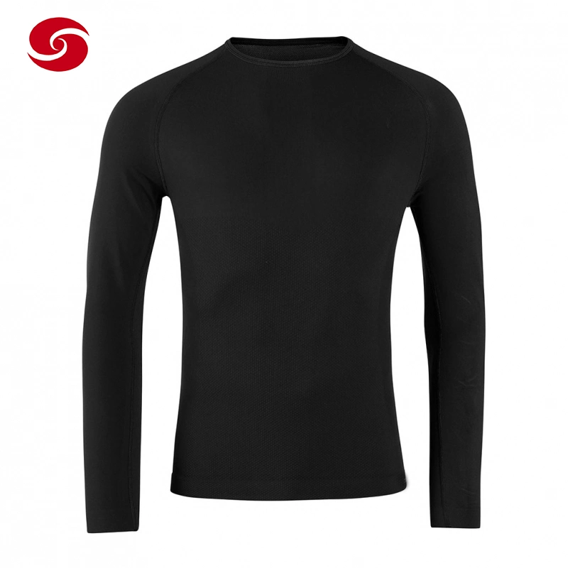 Breathable Army Polyester Black Long Sleeve Shirt