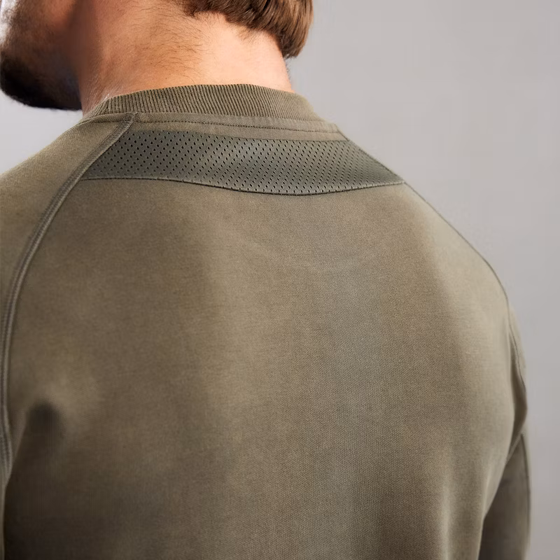 Hucai Custom Men Washed Ribbed Design Long Sleeve