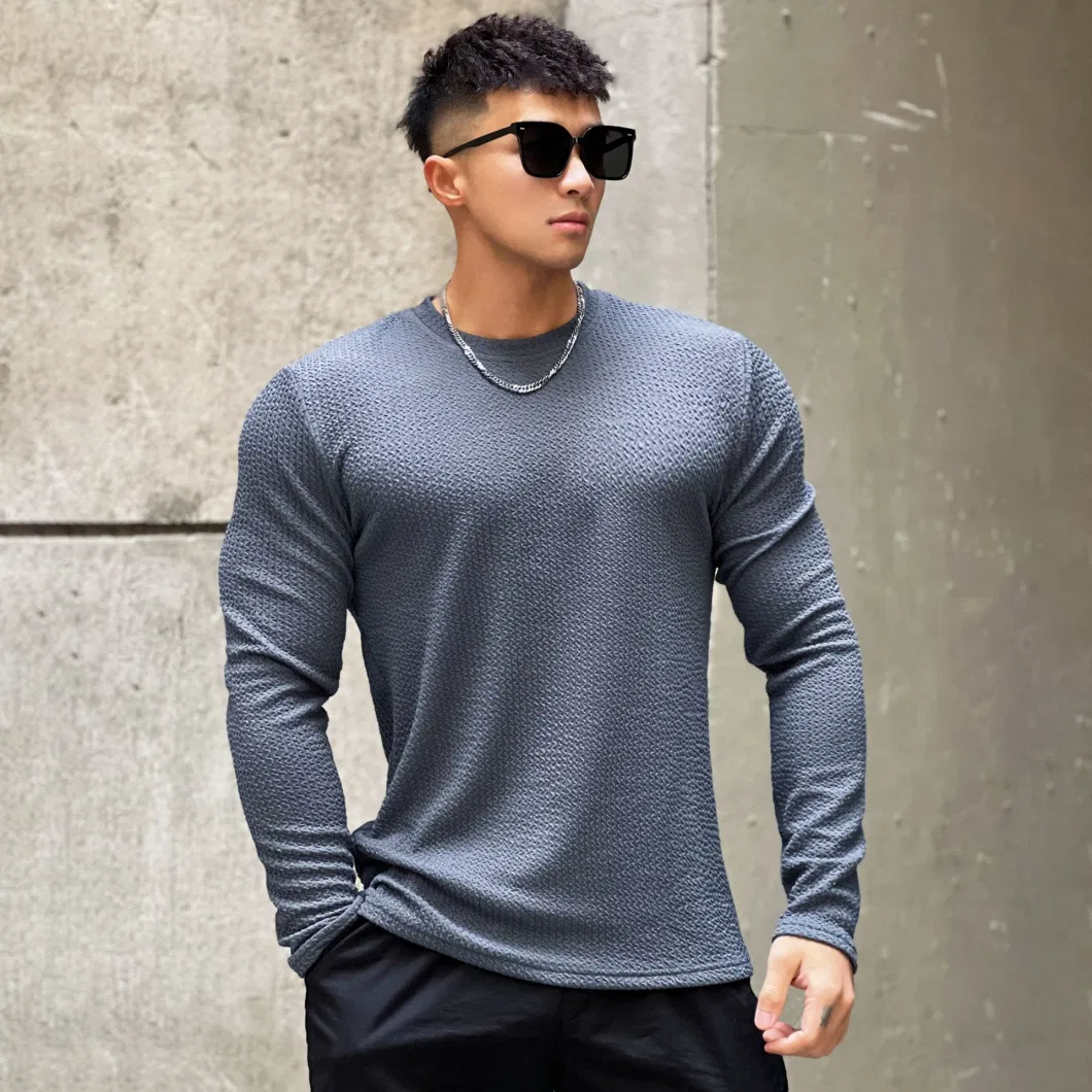 High Quality 95% Polyester Men T-Shirt Street Style Loose Cool T- Shirt Casual Long Sleeve for Men