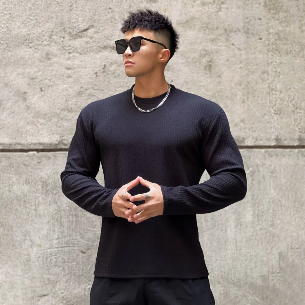 High Quality 95% Polyester Men T-Shirt Street Style Loose Cool T- Shirt Casual Long Sleeve for Men