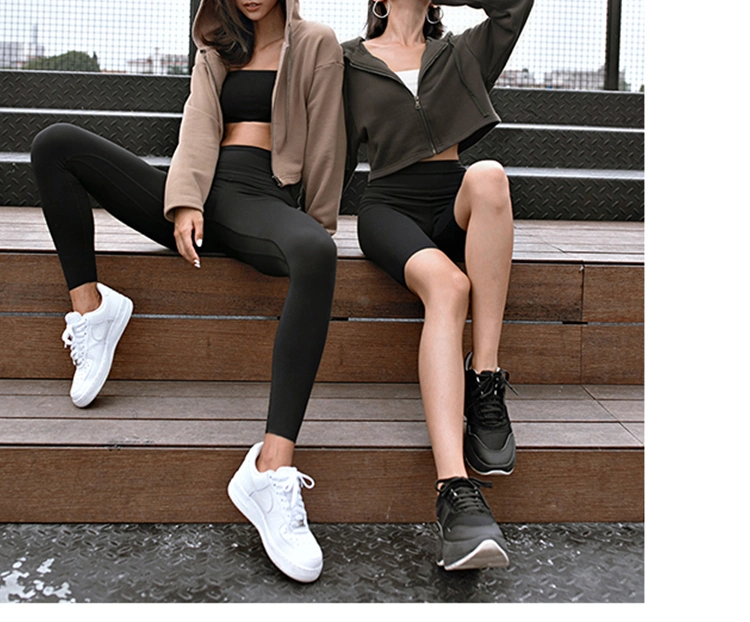 Women&prime;s Clothing Fall 2023 Custom Logo Women Fashion Clothes Zip up Short Jacket Coat Long Sleeve Crop Top Women Hoodie