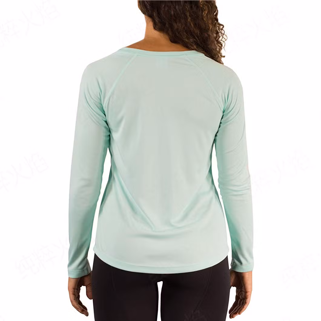 Many Colour Clothing Summer Polyester Quick Dry Body Suits Fitted Top Long Sleeve V Neck Women&prime;s T-Shirts
