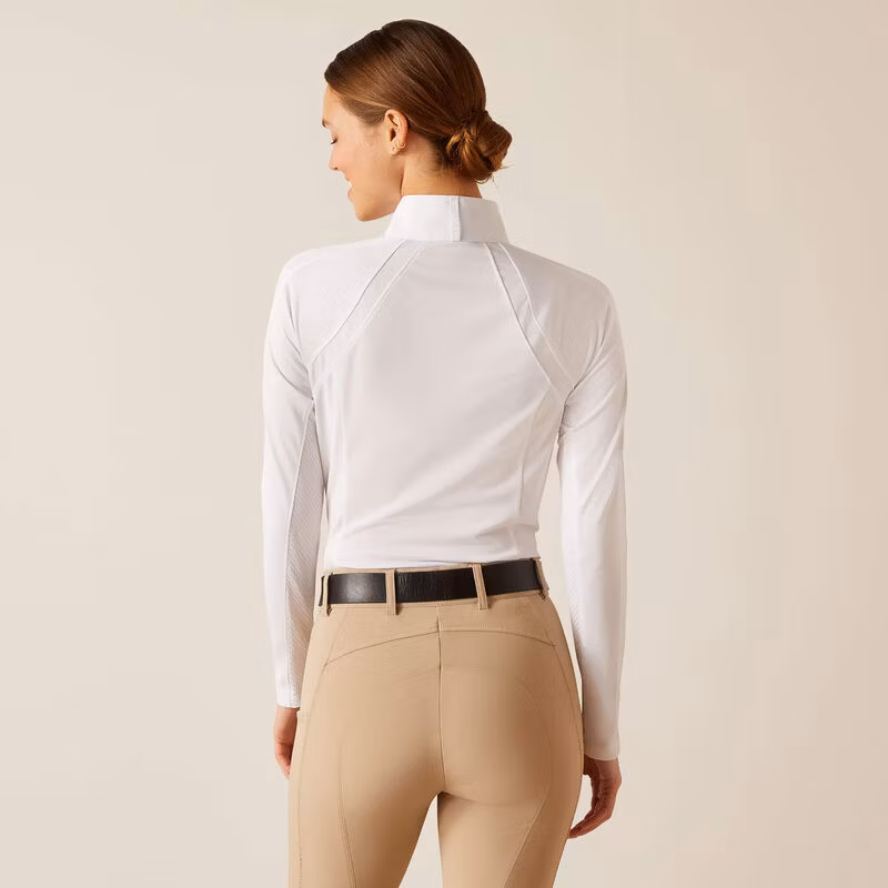 Hot Sale Nylon Spandex Skin Friendly Equestrian Wear Base Layer Women Sport Horse Riding Long Sleeve Sun Riding Tops Show Shirts