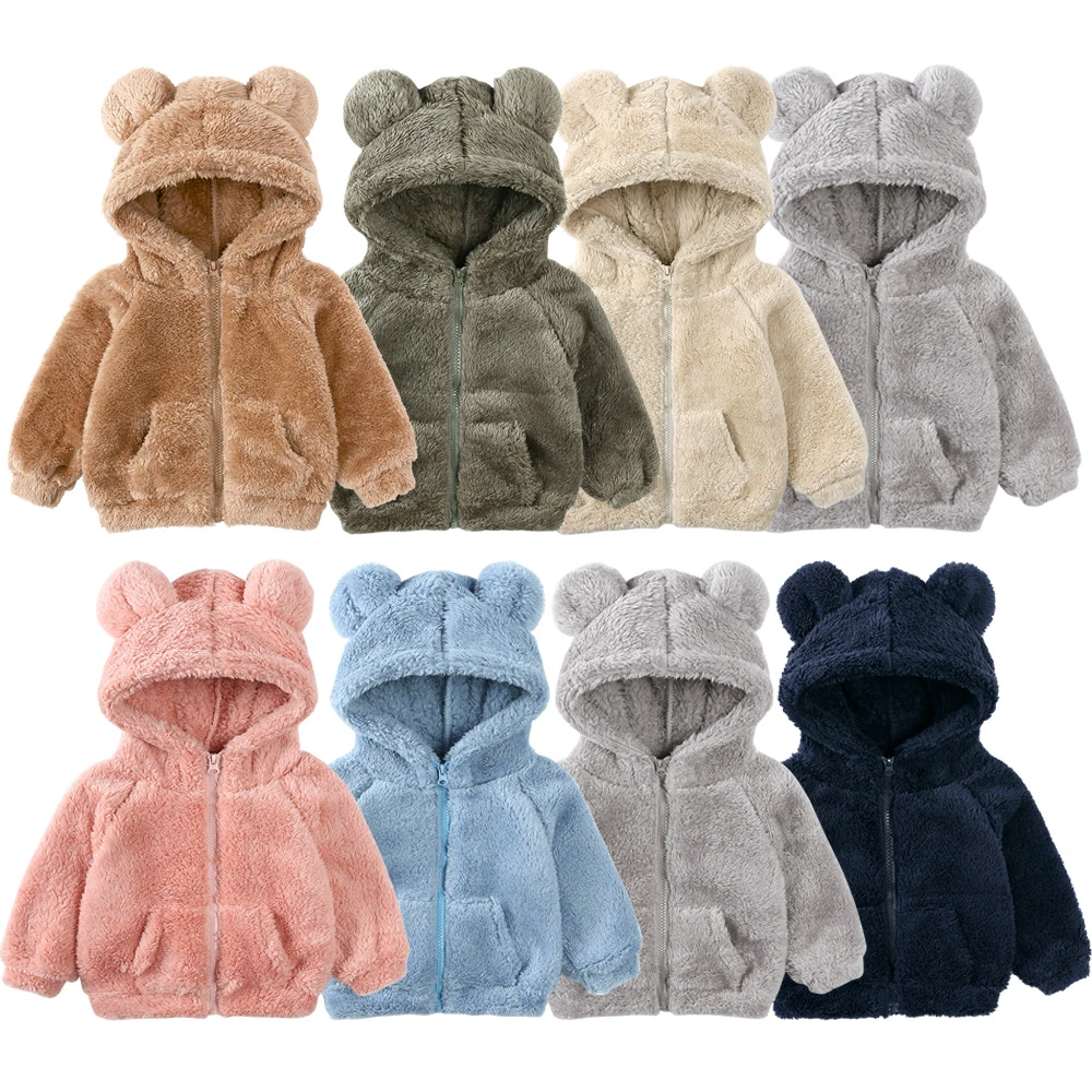 Toddler Little Girls Fleece Zipper Hooded Jacket Kids Winter Fall Warm Zip up Hoodies Thick Coat Flannel Sherpa Pullover Tops