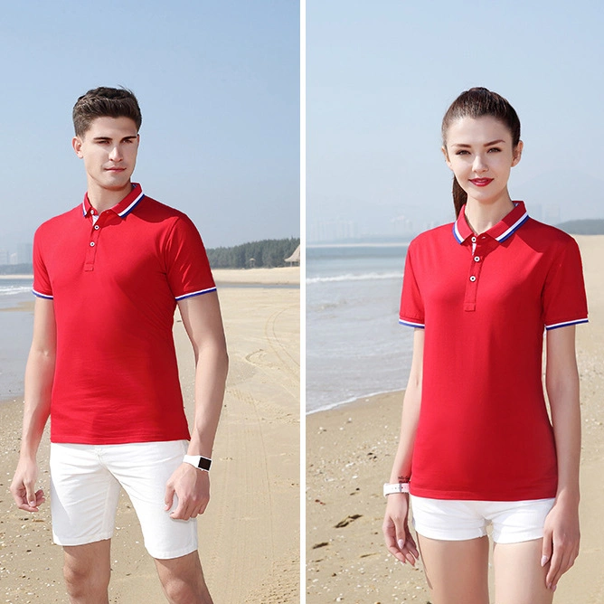 Factory Custom Summer T-Sleeve Embroidery Printing Logo Commercial Advertising Culture Polo Shirt