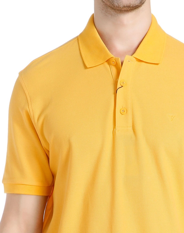 Design Adult Cotton Pique Yellow Polo Shirt