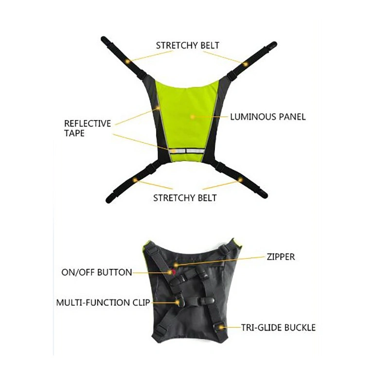 Sport Protective LED Luminous Signal Hi Visibility Cycling Vest Safety Vest